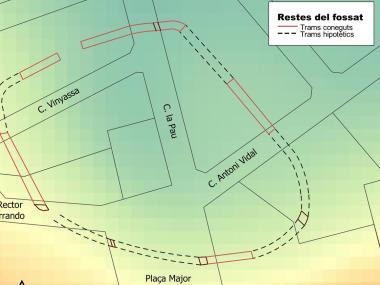 Planta del traçat del fossat del fort romà